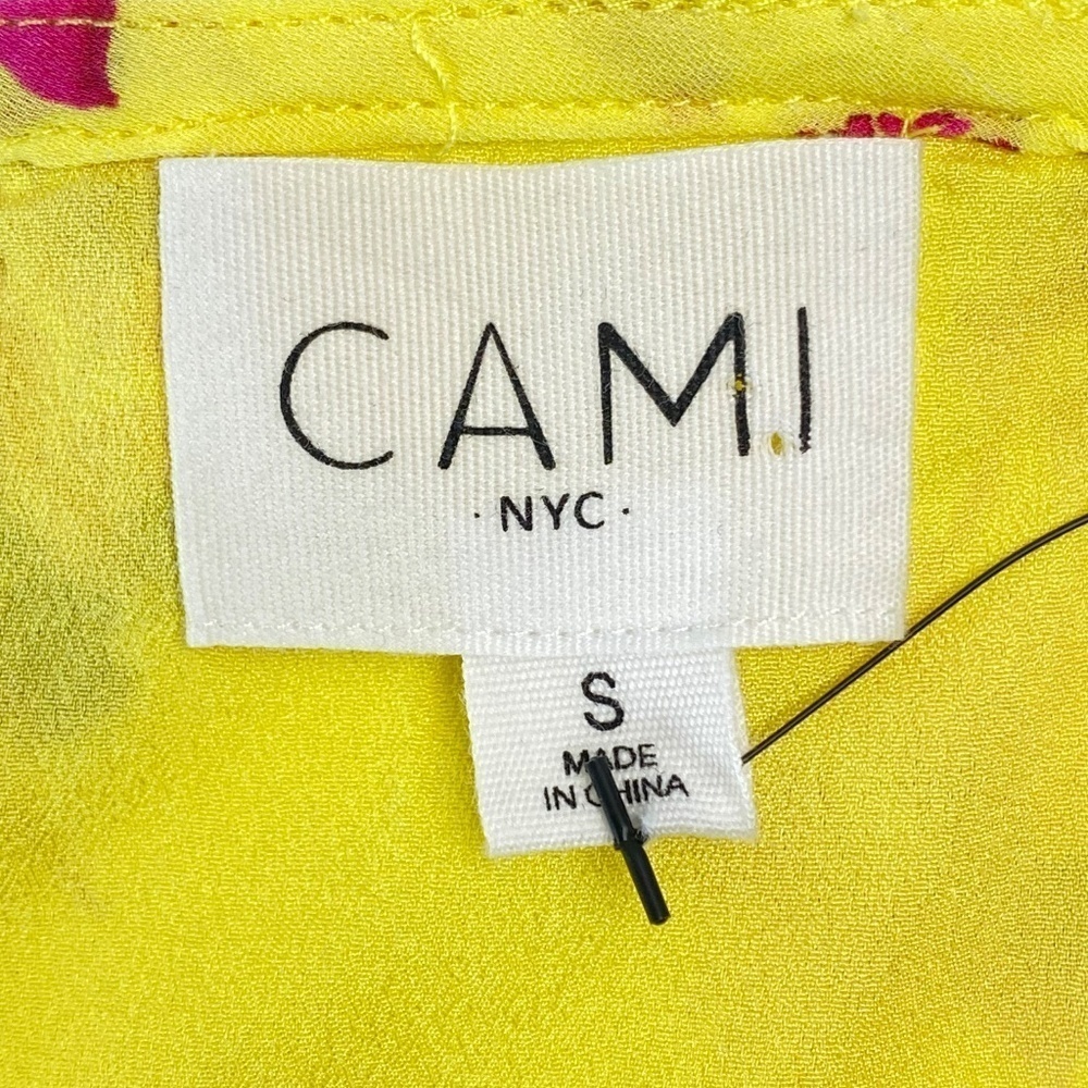 CAMI NYC Racer Camisole Silk Hibiscus Yellow and Purple Size Small- NWT - Picture 6 of 9